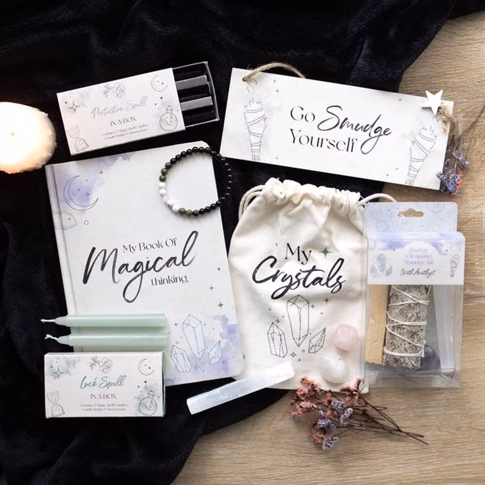 Uniqueful Smudge Kit with Amethyst Crystal and Herbs in White and Multicolour – 2