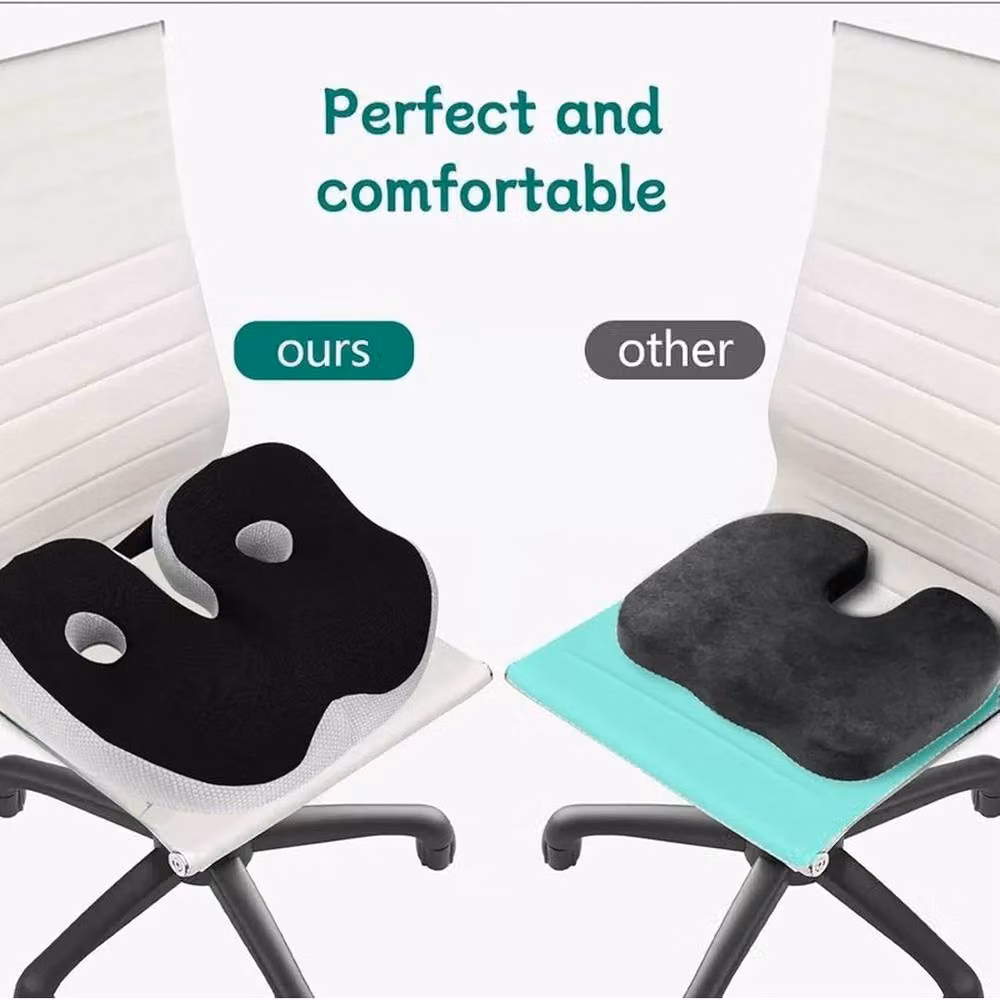 NESTLUNE Memory Foam Seat Cushion, Black, W: 100 cm, L: 190 cm