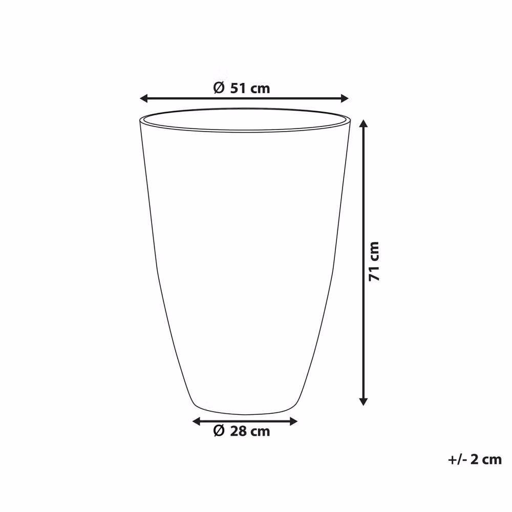 Wyld and Coco Textured Grey Stone Plant Pot W/D/H: 51 x 51 x 71 cm – 3