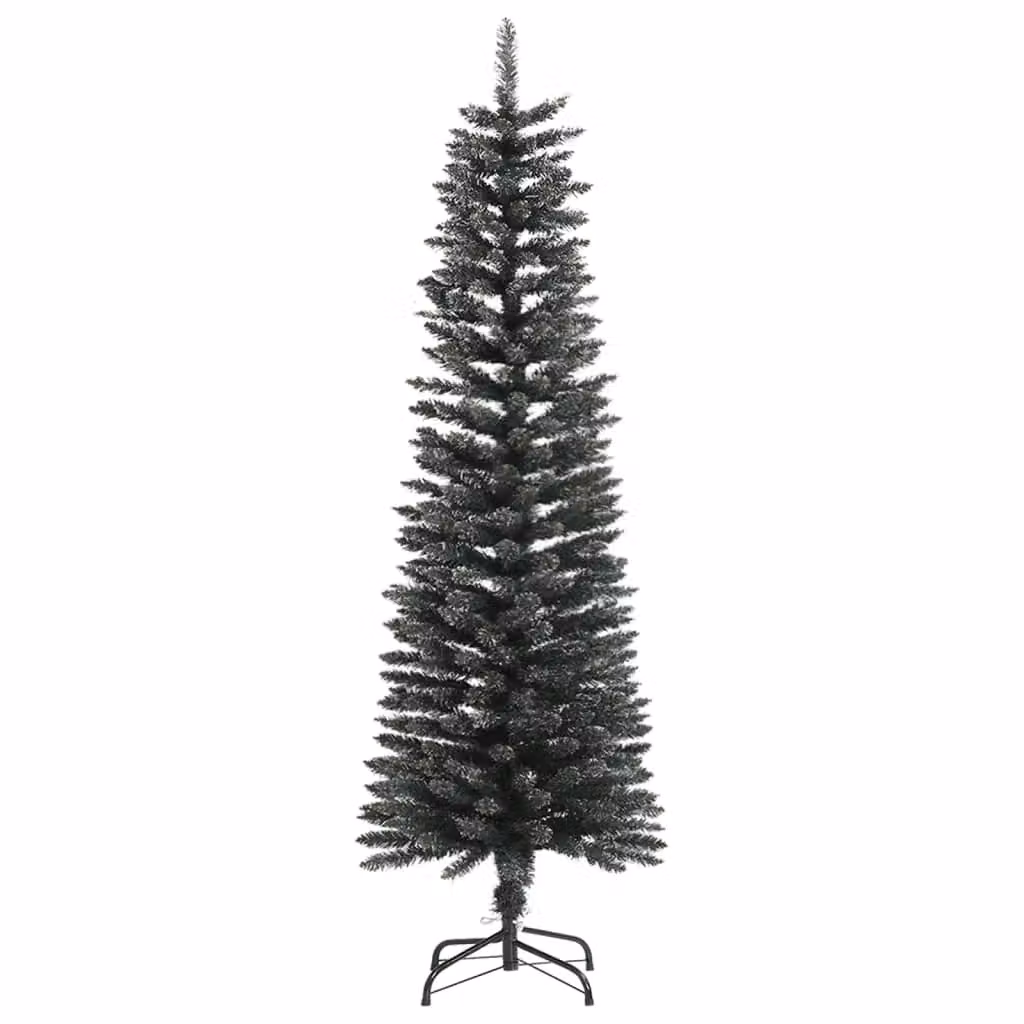 Berkfield Home Artificial Slim Christmas Tree in Green with Stand, Height: 150 cm – 2
