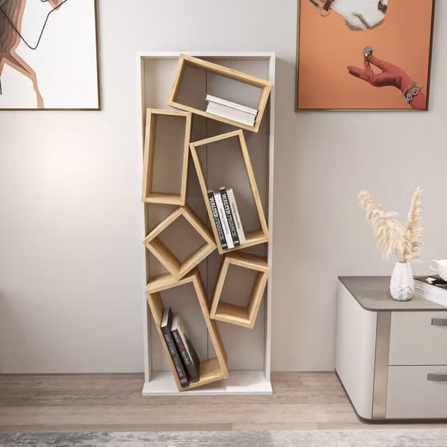 Decorotika Carmen Bookshelf in White and Oak