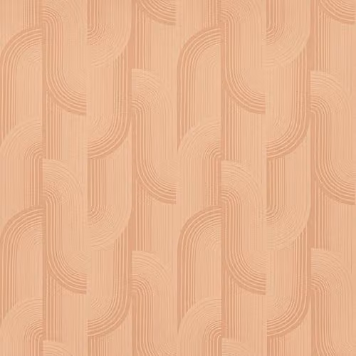Grandeco Boutique Romanie Art Deco Luxury Embossed Wallpaper in Coral and Orange