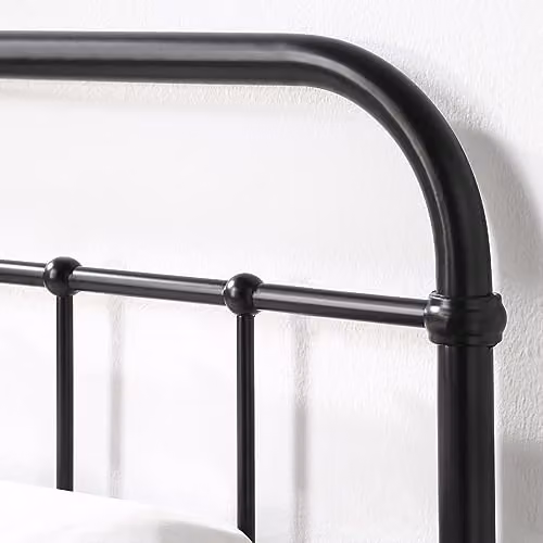 SlumberWorx TEWIN Vintage Hospital Style Black Metal Bed Frame, Single, 90 x 190 cm – 3