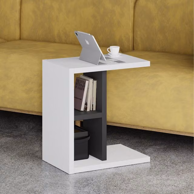 Komoti Modern White Side Table