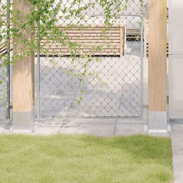 Berkfield Home Square Post Support, 12 Pack, Silver Galvanised Steel, 14.1 x 14.1 cm – 1