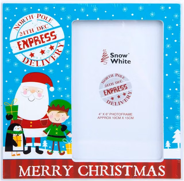 VFM e-Store Christmas Themed Rectangular Photo Frame, Multicolour, W/H: 10 x 15 cm