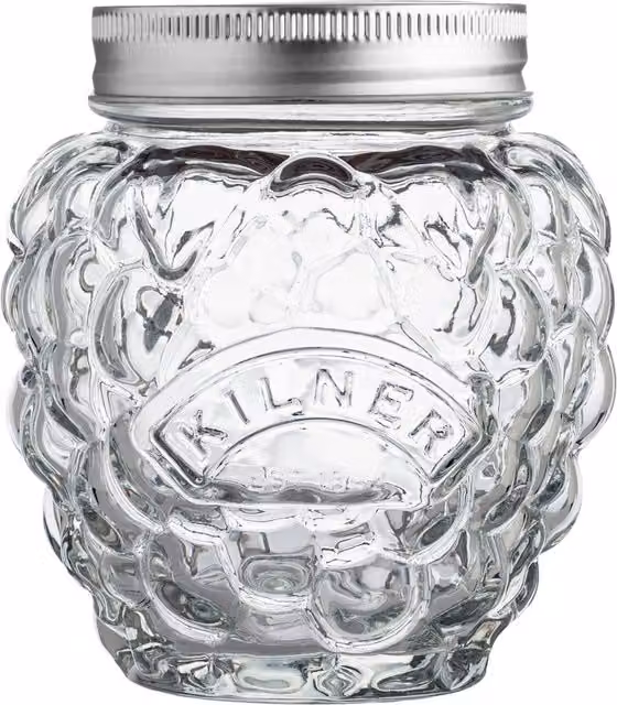 Kilner Vacuum Berry Fruit Preserve Jar, 0.4 l, Transparent and Silver Glass