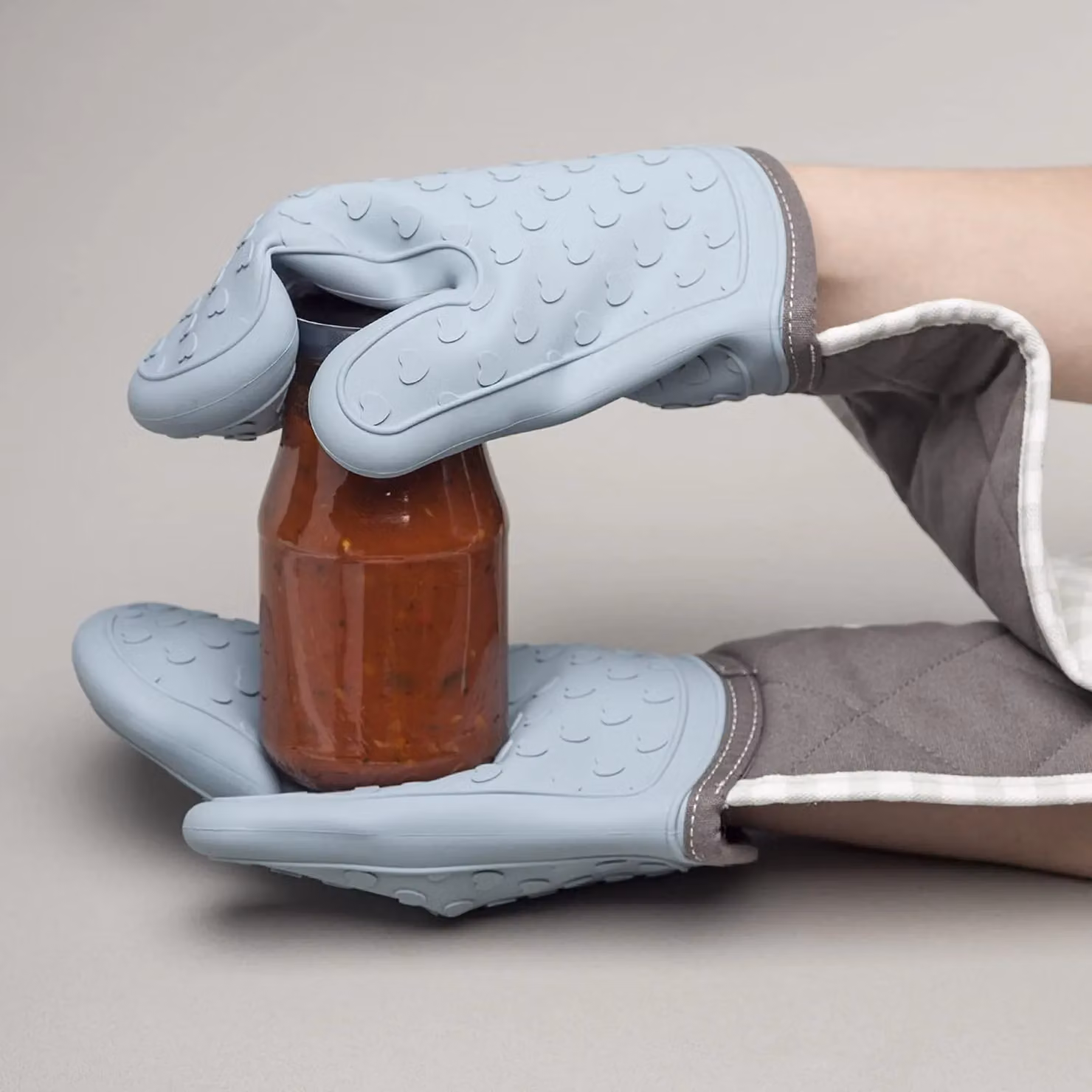 Zeal Steam Stop Waterproof Silicone Double Oven Gloves in Blue – 4