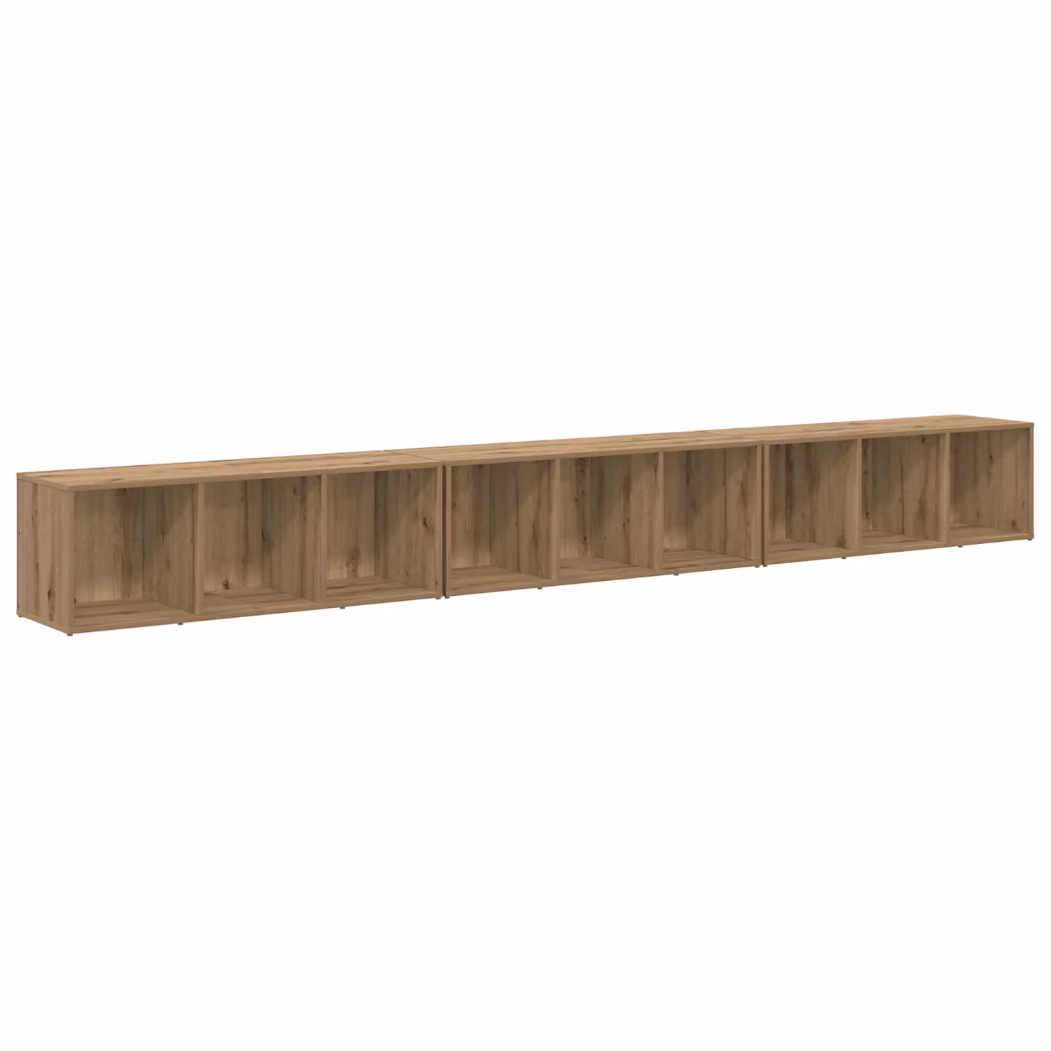 Berkfield Home 3-Piece Artisan Oak TV Cabinet in Brown, W/D/H: 37 x 35 x 107.5 cm – 2