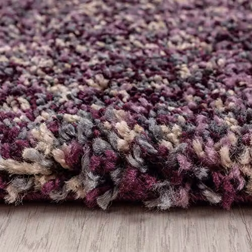 Bravich Purple Abstract Blended Shaggy Rug, W: 60 cm, D: 110 cm – 4