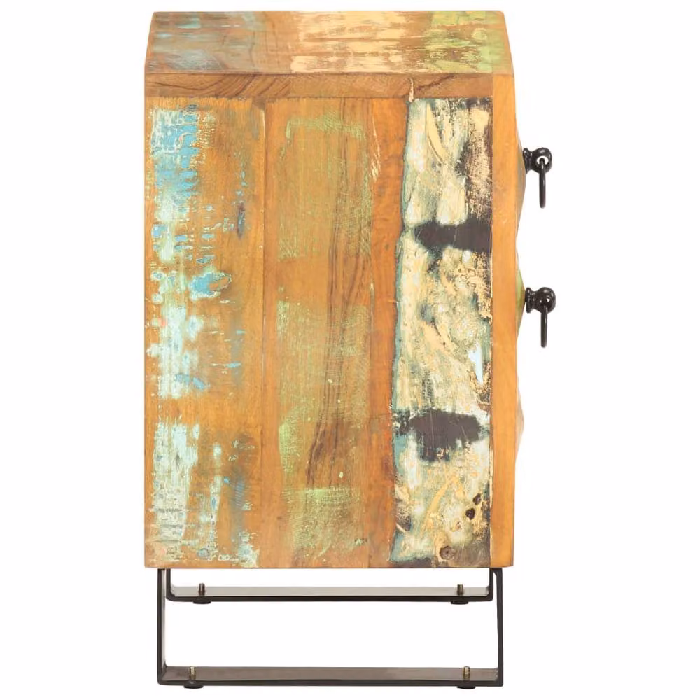 Berkfield Home Bedside Cabinet in Multicolour Solid Reclaimed Wood, W/D/H: 40 x 30 x 50 cm – 3