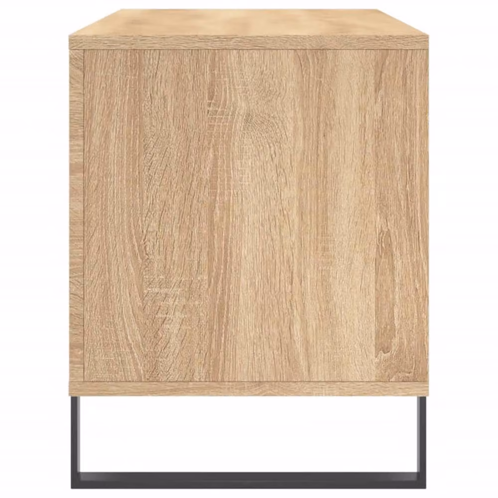 Berkfield Home Sonoma Oak Record Cabinet in Beige and Brown, W/D/H: 100 x 38 x 48 cm – 4
