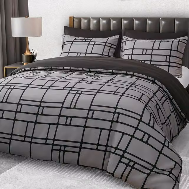 Grace Premium Microfibre Duvet Cover Set in Grey, Single, 90 x 200 cm – 1