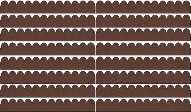 Garden Gear Flexi Curve Scallop Border Edging in Brown Rubber