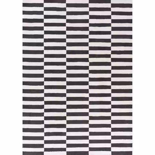 THE RUGS Loft Collection Modern Striped Living Room Area Rug in Grey, W: 80 cm, L: 150 cm – 4