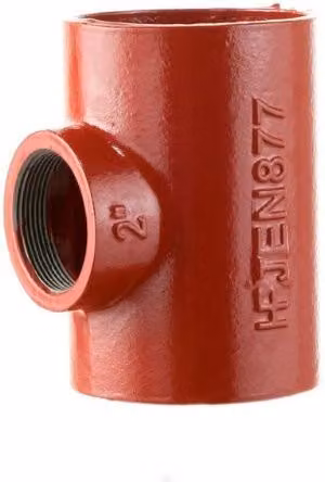 Halifax Cast Iron Soil Boss Branch Pipe, 87 Degree, Red, 2 inch (50mm)