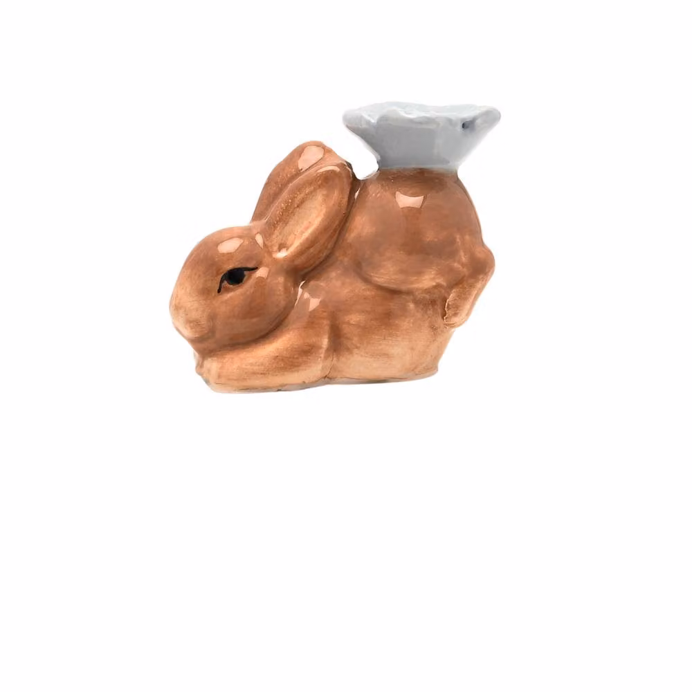 Eggs-traordinary Gift Co Bunny Butter Dish in White and Multicolour Ceramic with Floral Design – 2