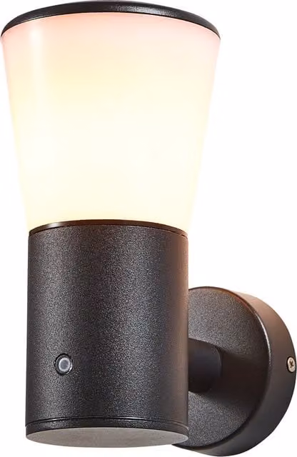 Litecraft Altair Modern Outdoor Wall Light in Black with Dusk Sensor and Up/Down Lighting