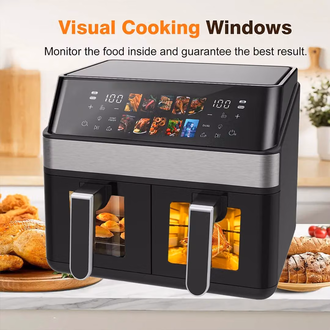SPETLEK Dual Zone Digital Air Fryer Oven Cooker with 10 Tray Capacity, 9L, Black – 5
