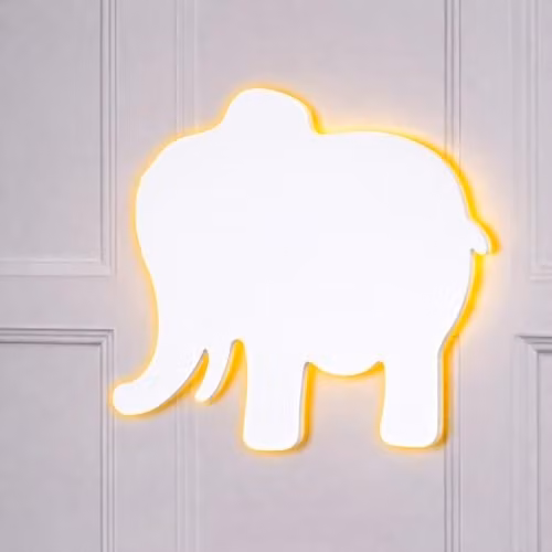 Marco Paul Interiors Elephant Safari Nursery LED Wall Night Light, White – 1