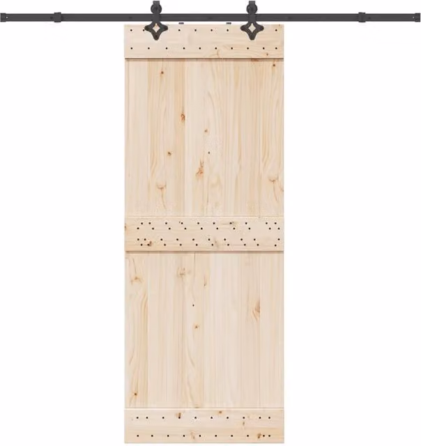 Berkfield Home Matt Black Steel Sliding Door Hardware Kit