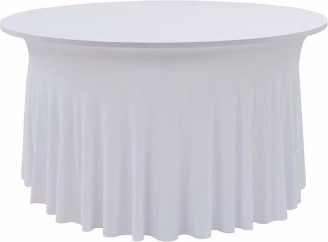 Berkfield Home 2-Piece White Stretch Tablecloth Set with Skirt, W/D: 180 x 74 cm