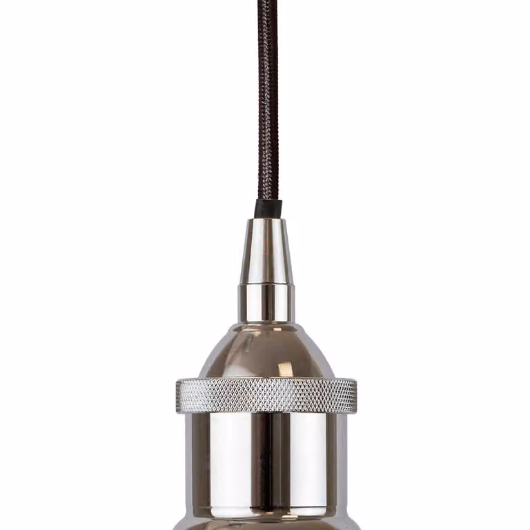 SE Home Worcester White Clay Pendant Light with Nickel and Black Dome Finish