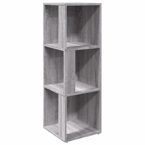 vidaXL Sonoma Corner Shelf in Grey Wood, W/D/H: 33 x 33 x 100 cm