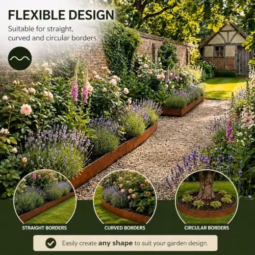 Nicoman Corten Steel Garden Lawn and Border Edging in Bronze – 3