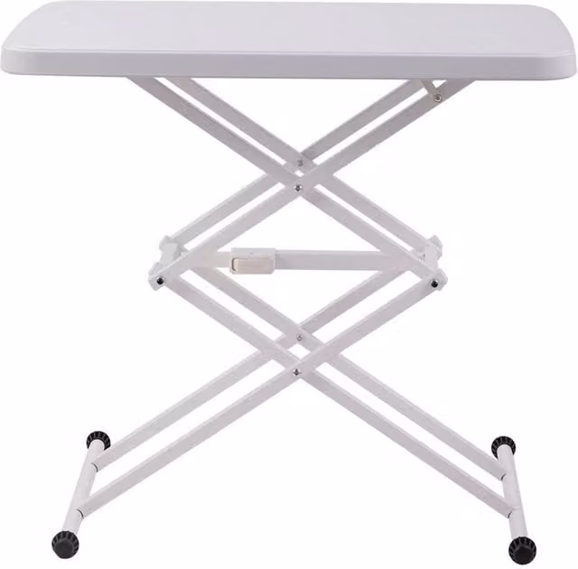 KORVIXA Height Adjustable Folding Over Bed Table in White – 1
