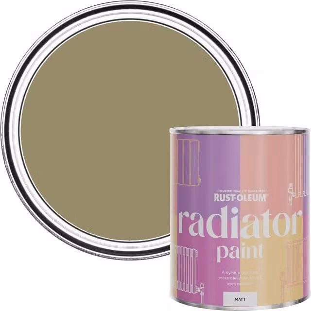 Rust-Oleum Matt Sage Green Radiator Paint, 750ml