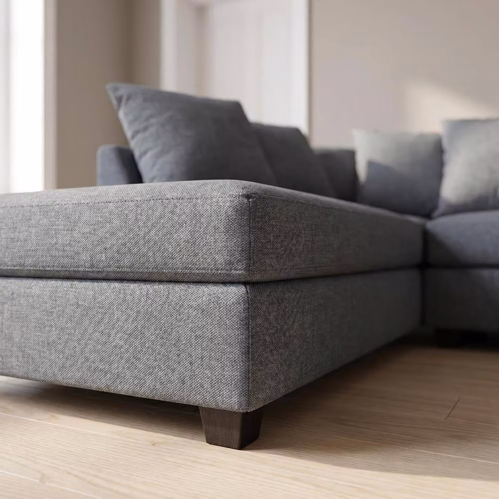 Abakus Direct Harriet Relaxed Linen Left Facing Corner Sofa with Chaise and Scatter Cushions in Grey – 3