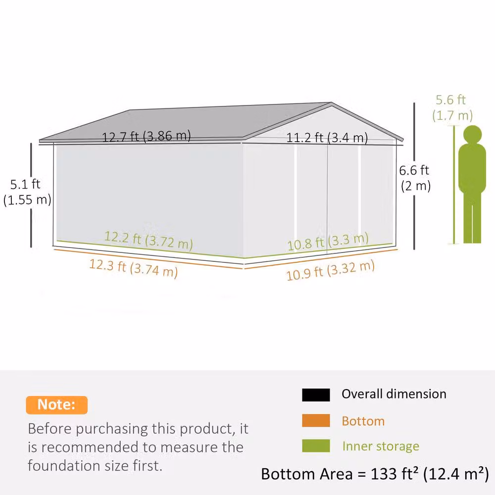Rolipo Green Steel Storage Shed with Sliding Door – 4