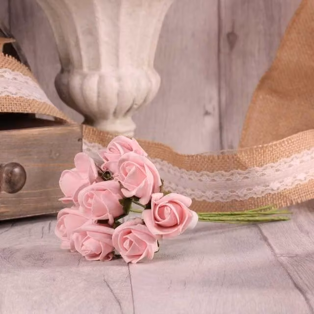 Kingsbury Gifts Bunch of 8 Pink Foam Tea Rose Buds