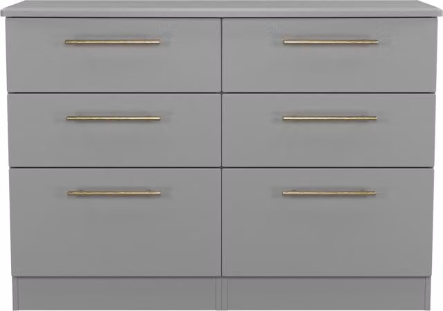 Haworth Ready Assembled 6 Drawer Midi Chest in Dusk Grey