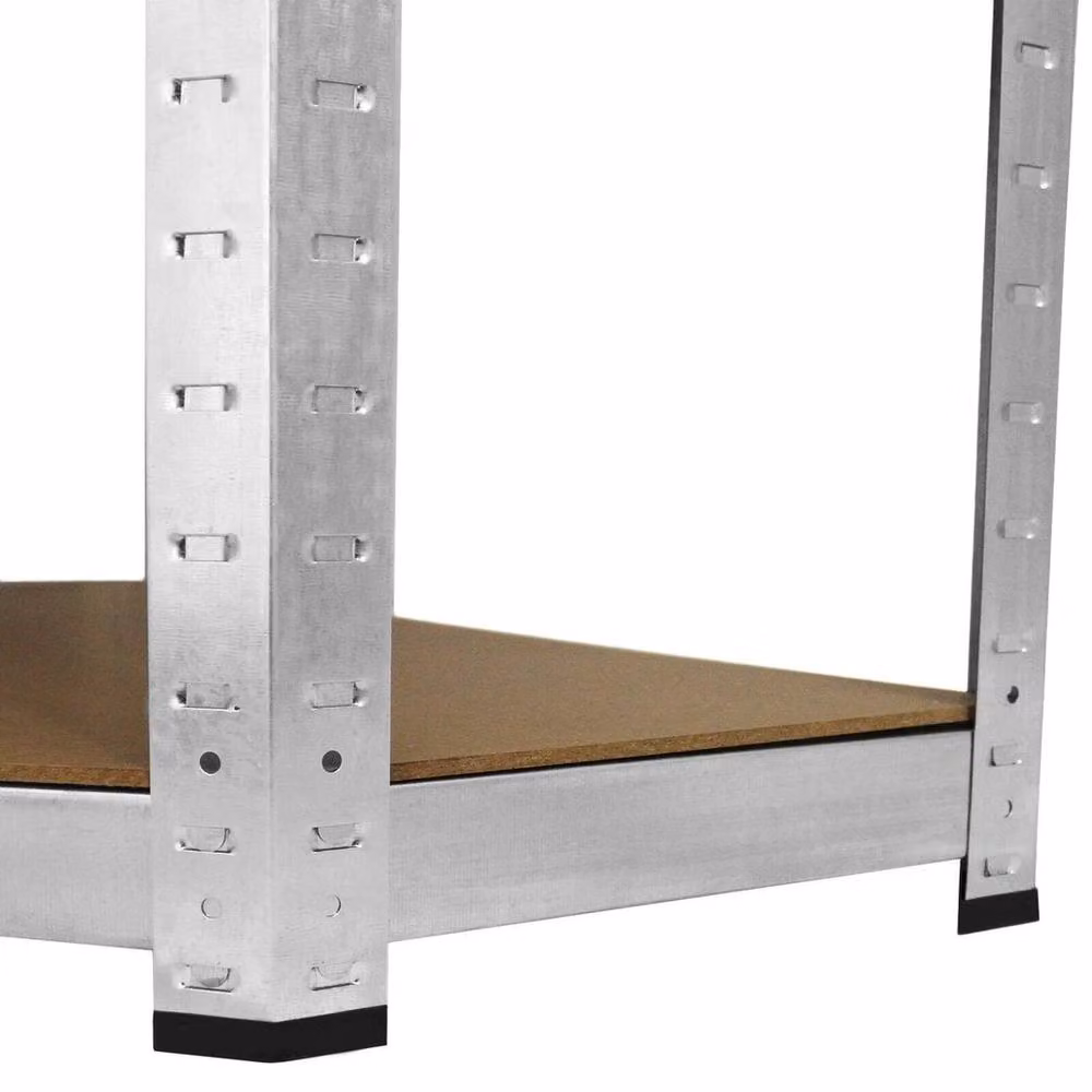 SPETLEK Silver Galvanised Metal Corner Shelving Unit for Garage, H 180 x W 70 x D 70 cm – 2