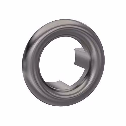 nuie OVFL07 Modern Round Bathroom Overflow Cover in Brushed Pewter Brass – 1