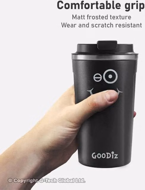 SPETLEK Leak Proof Thermal Travel Mug, Black, 380ml – 1