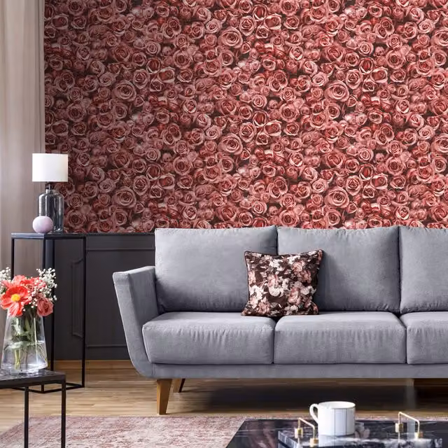 Muriva Rosalee Red Floral Red