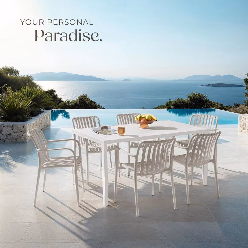 tectake Alcudia Garden Chairs in Beige for 4 People – 4