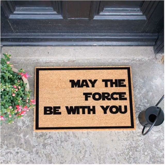 Artsy Mats May The Force Be With You Brown Coir and Natural Rubber Doormat