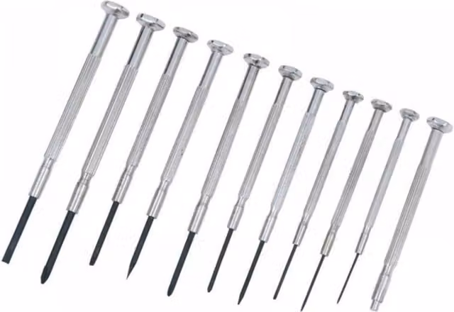 Garden Mile 11 Piece Manual Steel Precision Screwdriver Set in Silver