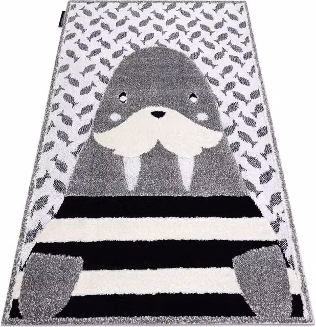 RugsX Modern Grey Animal Children's Rectangular Rug, W: 160 cm, L: 220 cm