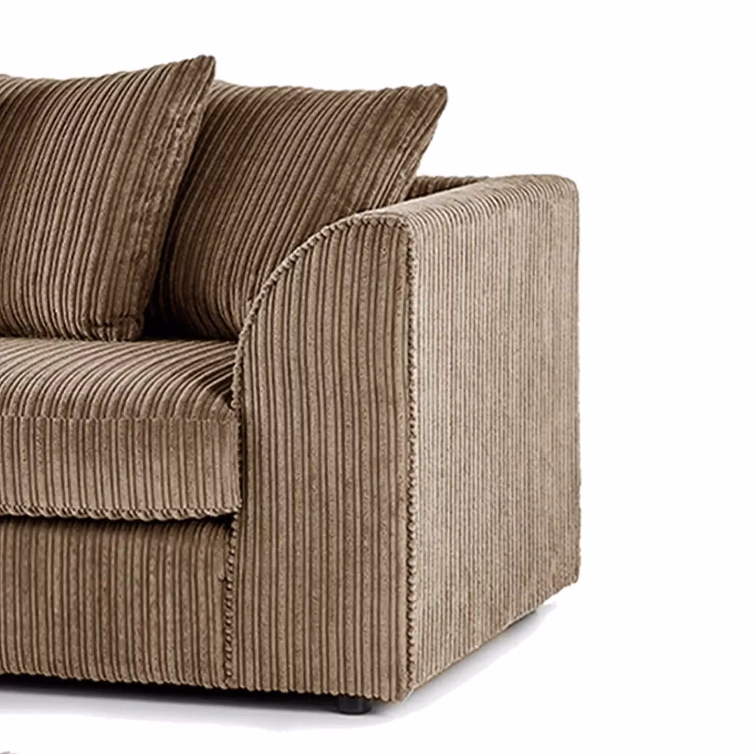 Luxor Living Camel Jumbo Cord Fabric 3 Seater Sofa with Scatter Cushions – 3