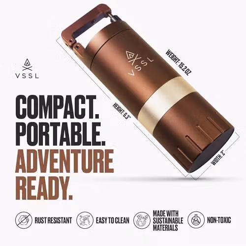 VSSL Java G25 Manual Coffee Grinder with Stainless Steel Conical Burr in Bronze – 4