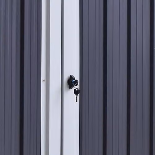 Outsunny Black Steel 2-Bin Rubbish Storage Shed – 9