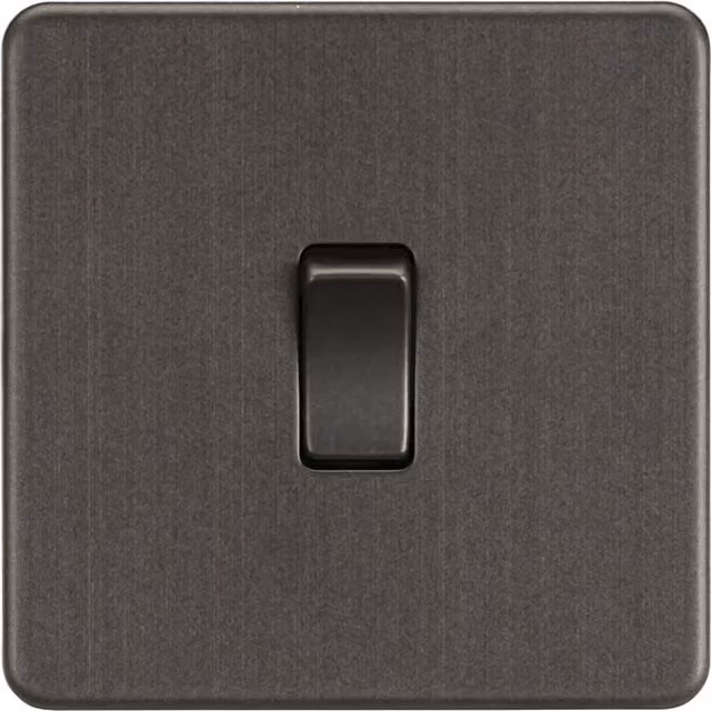 Knightsbridge Screwless 10AX 1G 2-Way Switch in Smoked Bronze, IP20