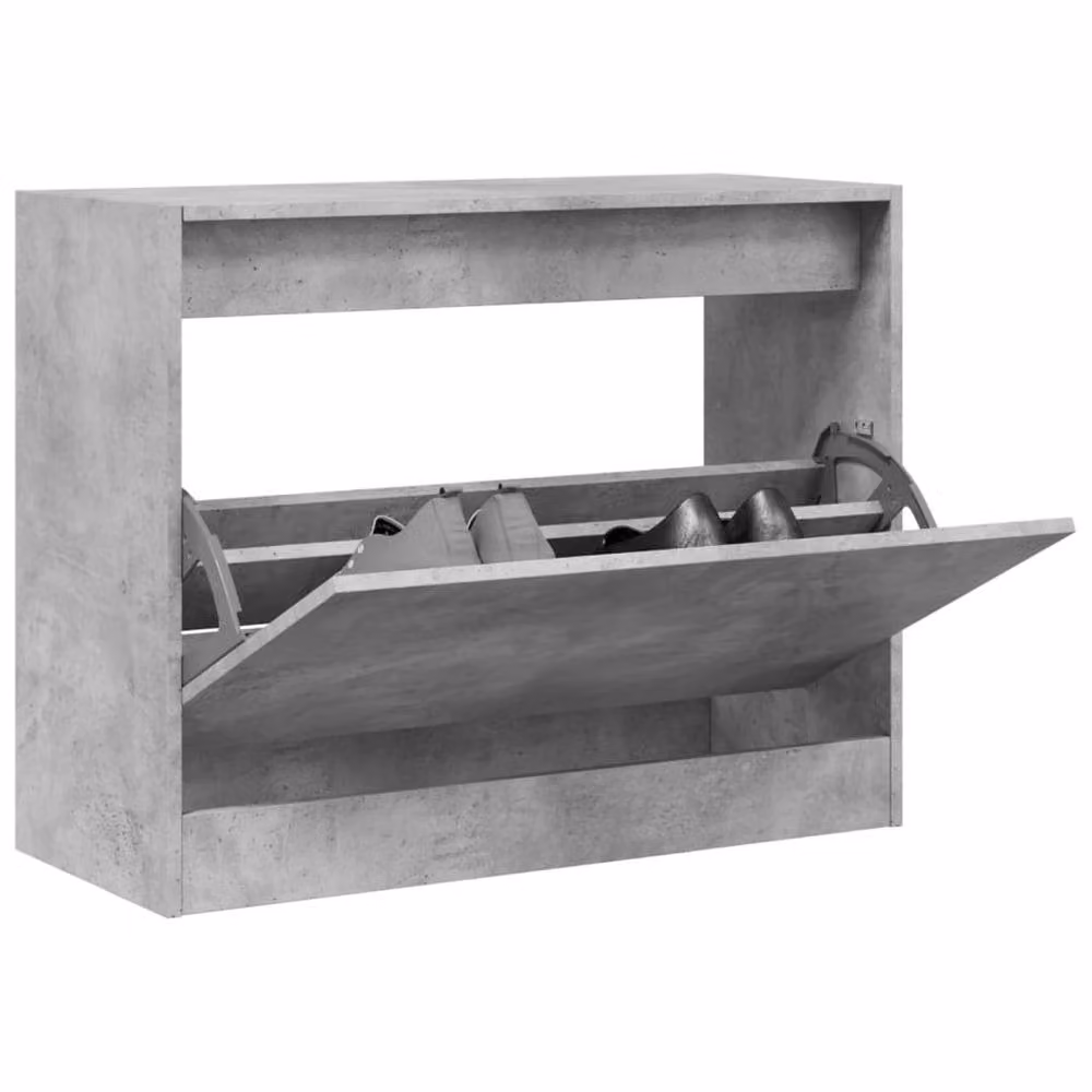 Berkfield Home Modern Grey Shoe Cabinet with Tilting Compartments, W/D/H: 80 x 34 x 63 cm – 2