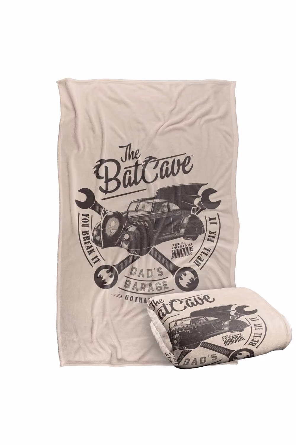 Warner Bros. Batman Batcave Super Soft Fluffy Polyester Throw Blanket, Large, Multicolour and Beige – 2