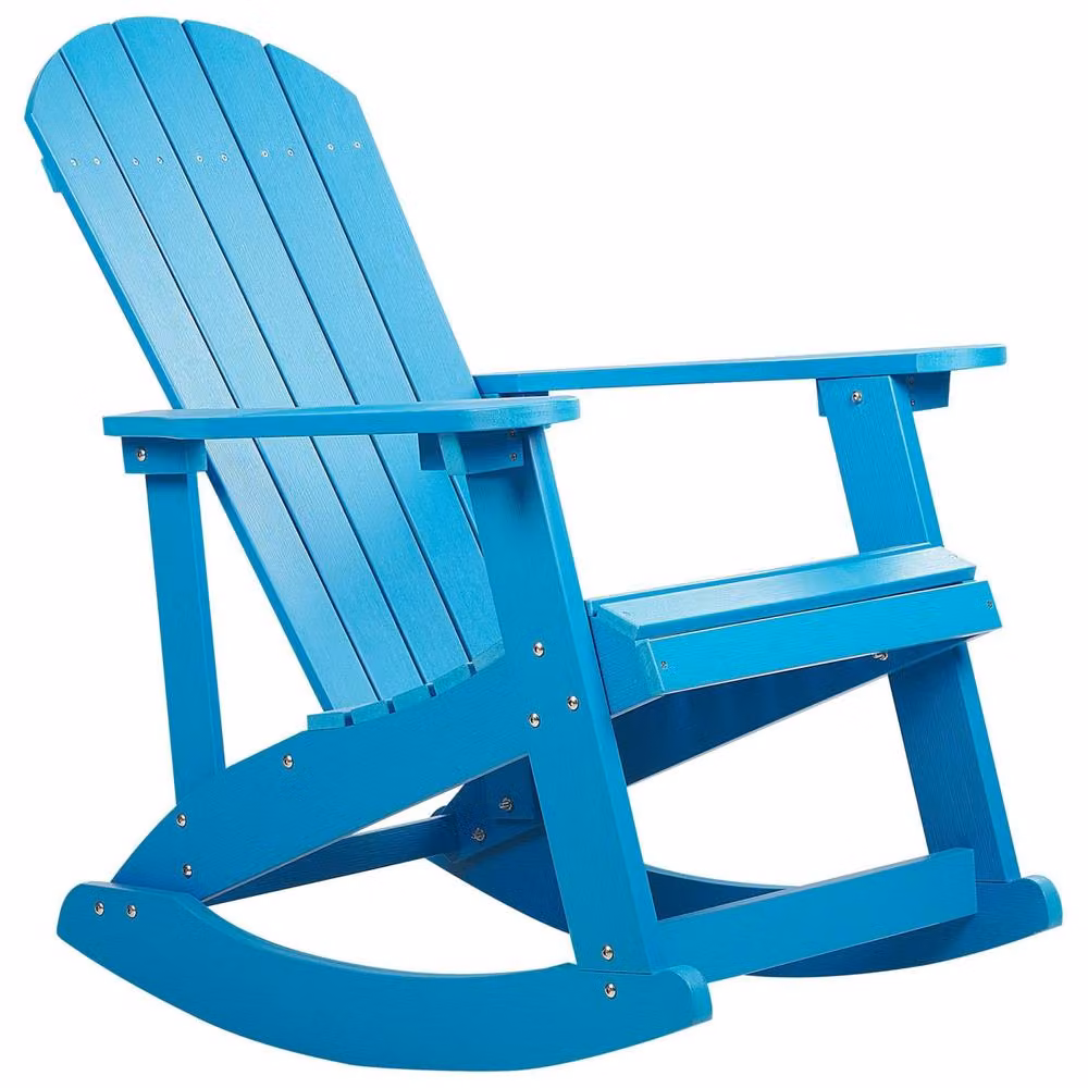 Wyld Haus Everwood Blue Faux-Wood Garden Rocking Chair with Armrests – 2